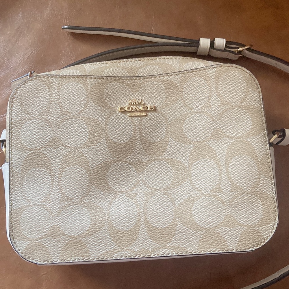 Coach Mini Camera Crossbody Bag (Khaki/Chalk)